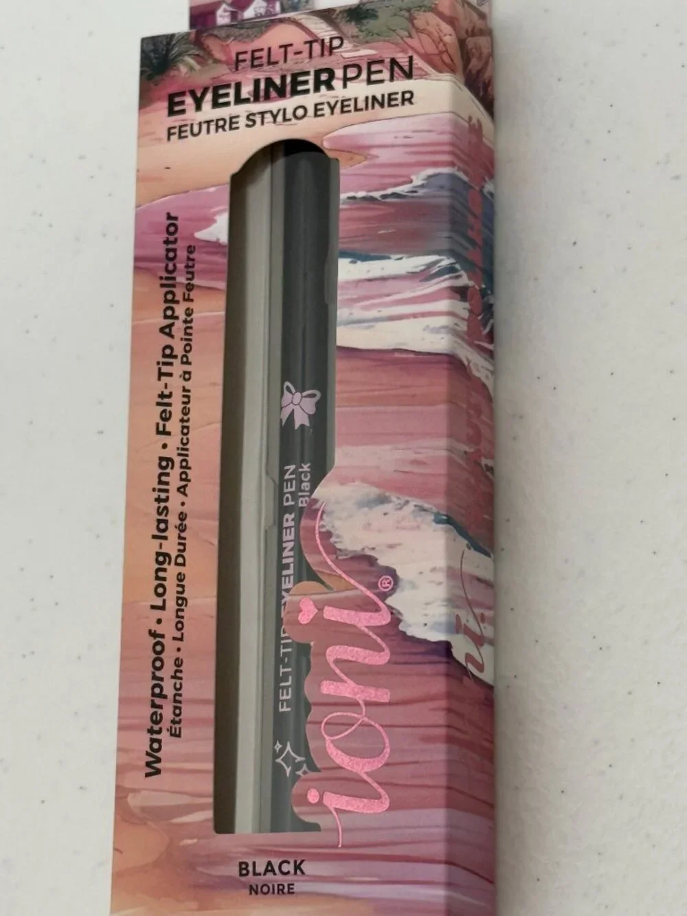 Ioni Beach Front Black Felt Tip Eyeliner Pen Waterproof New